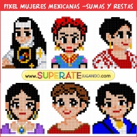 Pixel Personajes Mexicanos - MUJERES - Sumas y Restas
